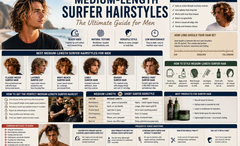 Medium-Length Surfer Hairstyle How to Get the Perfect Beach Look