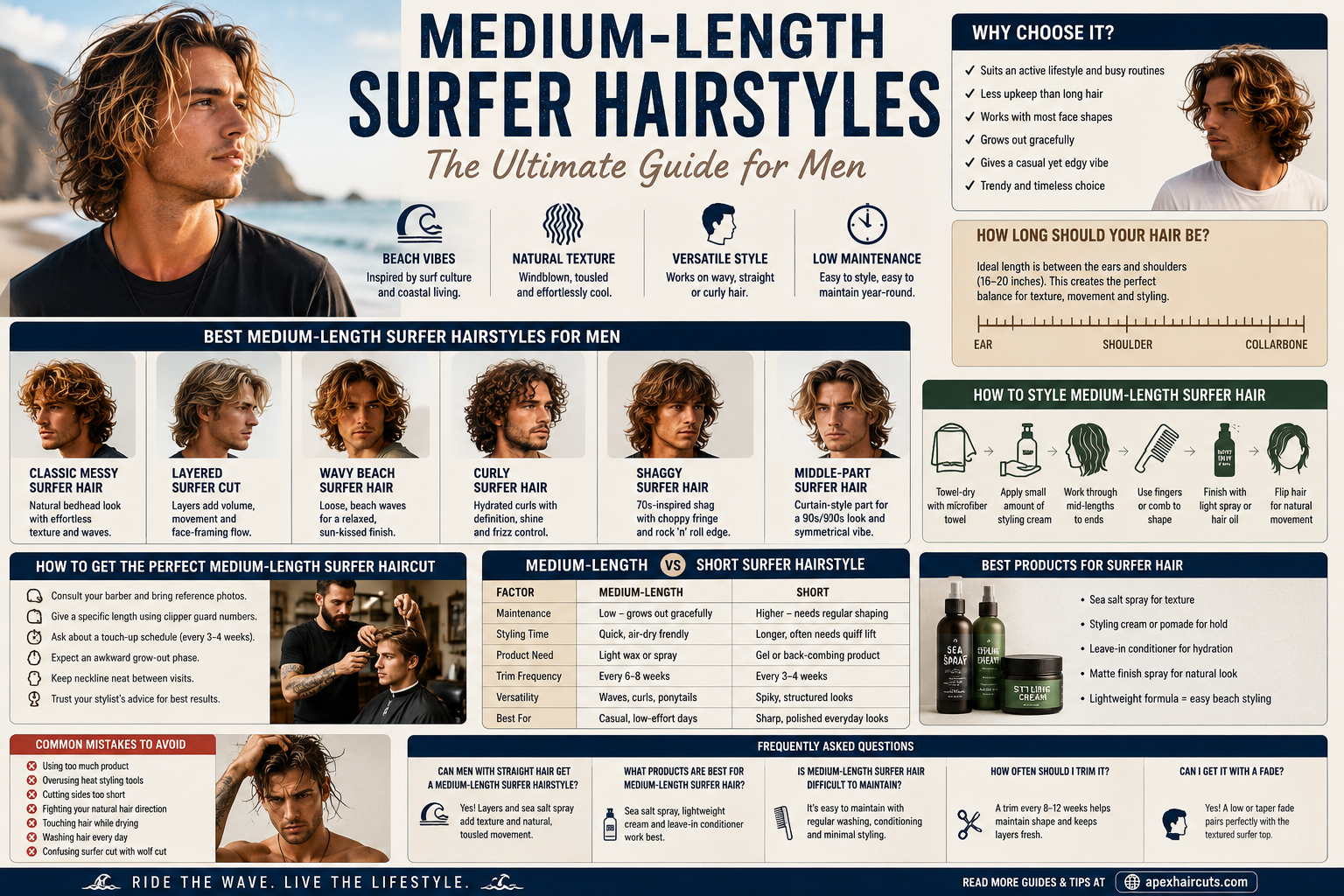 Medium-Length Surfer Hairstyle How to Get the Perfect Beach Look