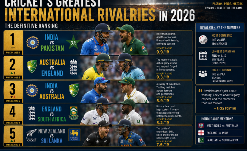 Cricket’s Greatest International Rivalries in 2026: The Definitive Ranking
