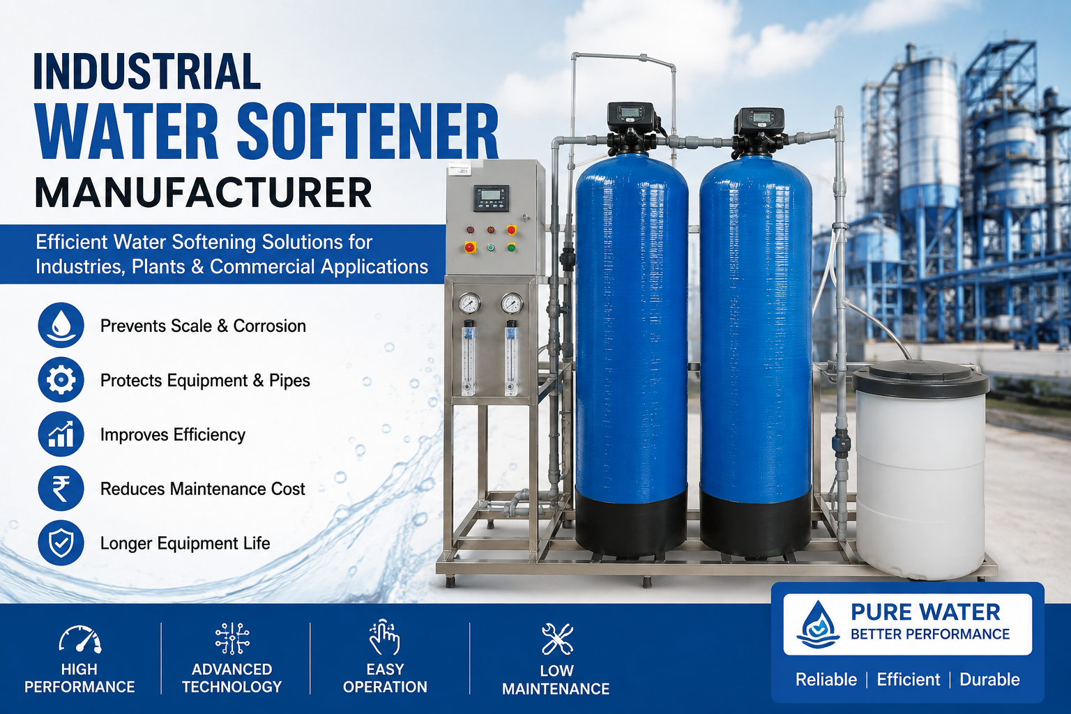 Industrial Water Softener Manufacturer – Why Modern Industries Rely on Efficient Water Softening Systems