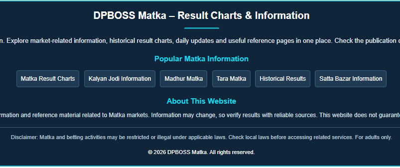 dpboss matka